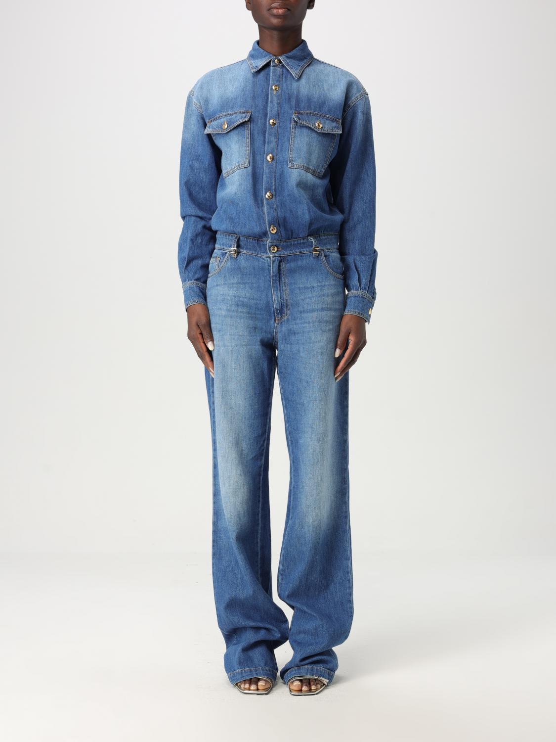 Elisabetta Franchi Cotton Jumpsuits In Blue