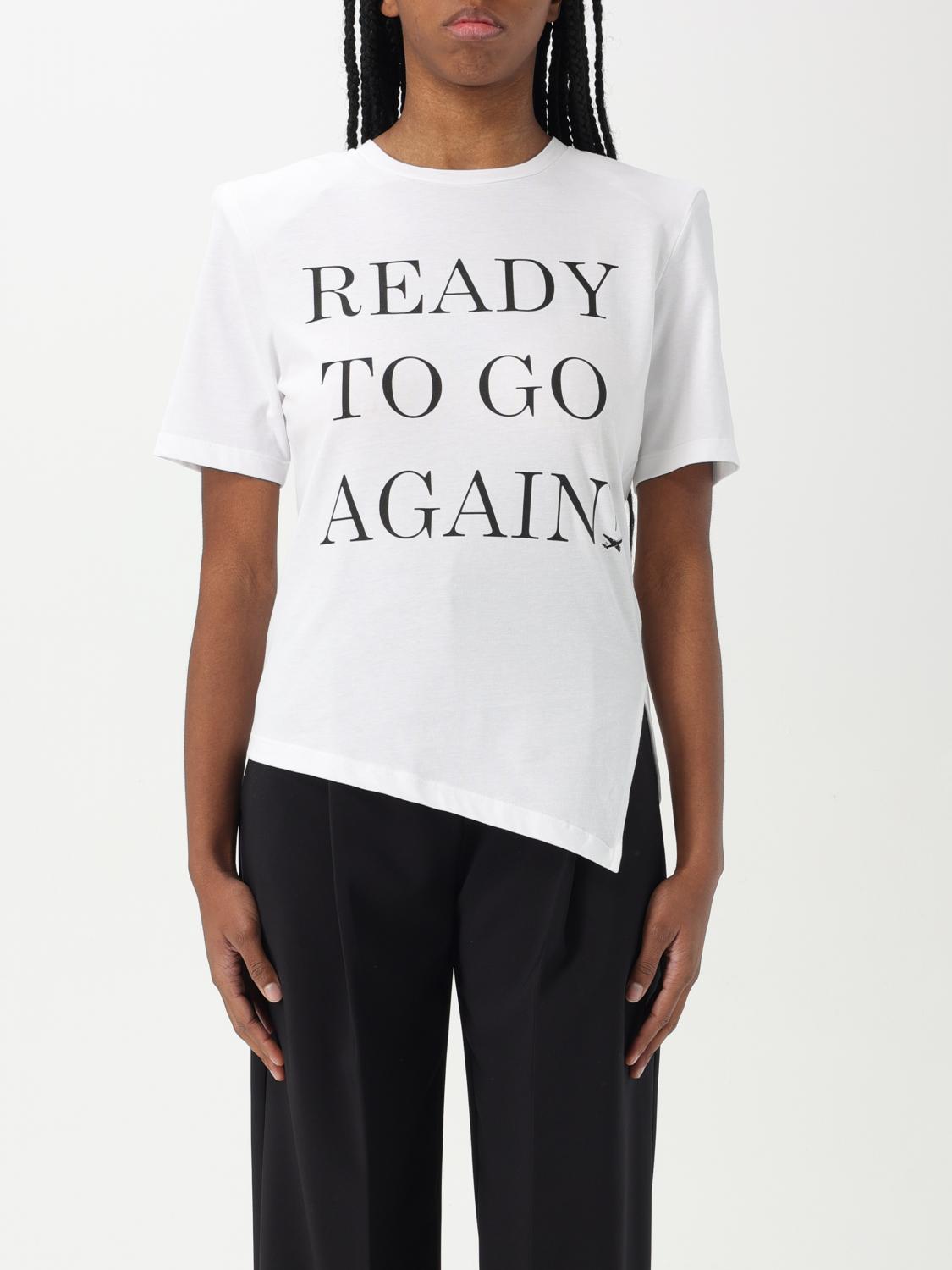 Elisabetta Franchi Lettering Cotton T-shirt In White