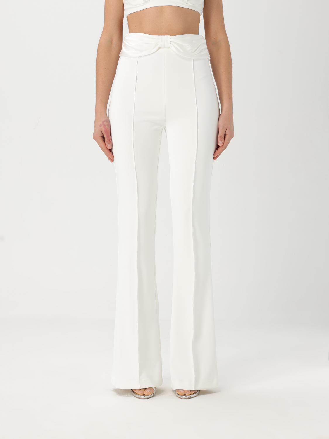 Elisabetta Franchi Pants Woman Color Ivory In Ivory