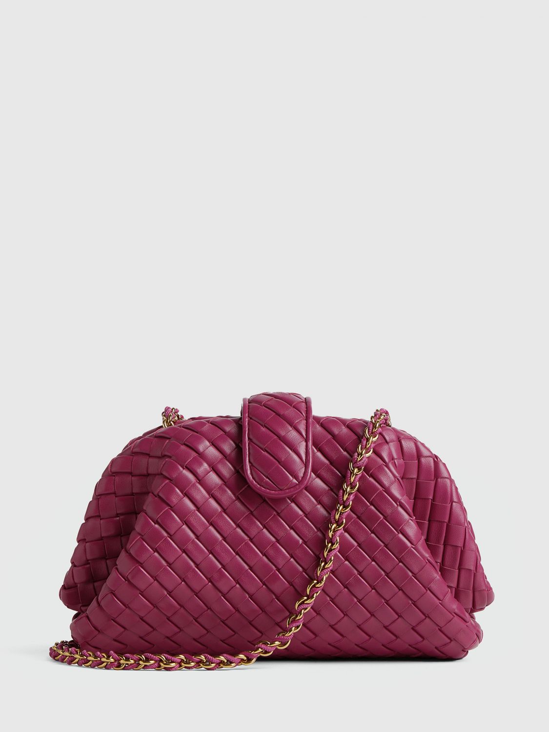 Bottega Veneta Lauren 1980 Small Intrecciato Leather Clutch In Purple