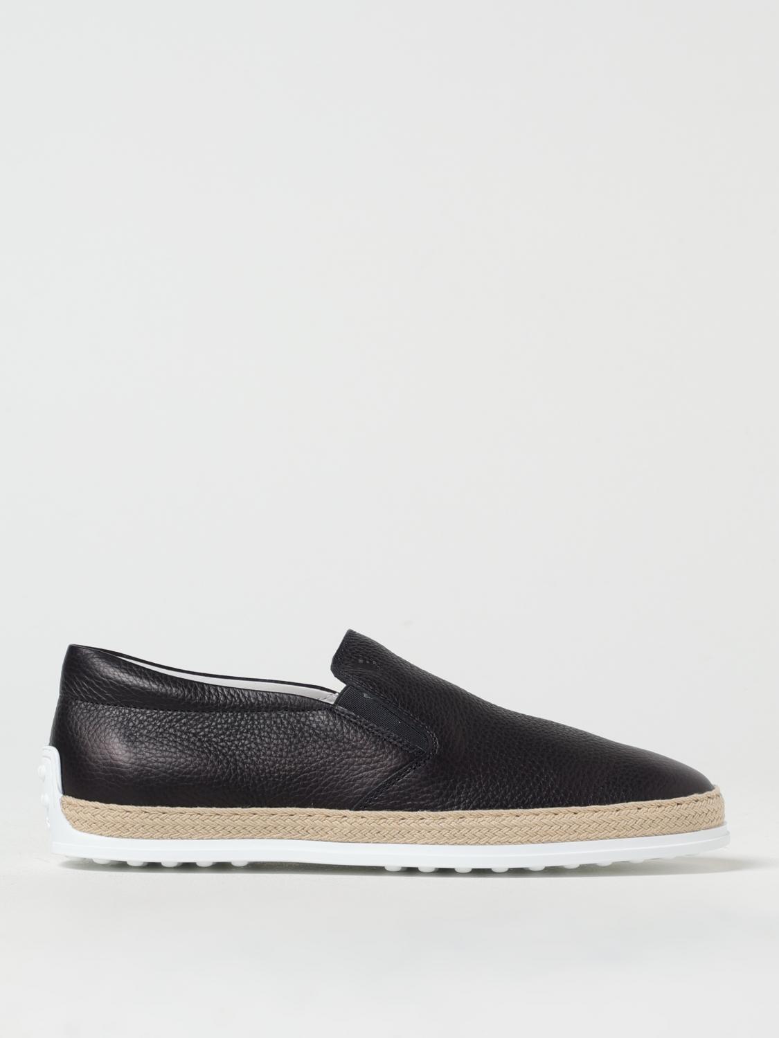 Tod's Panelled Leather Loafers In Navy