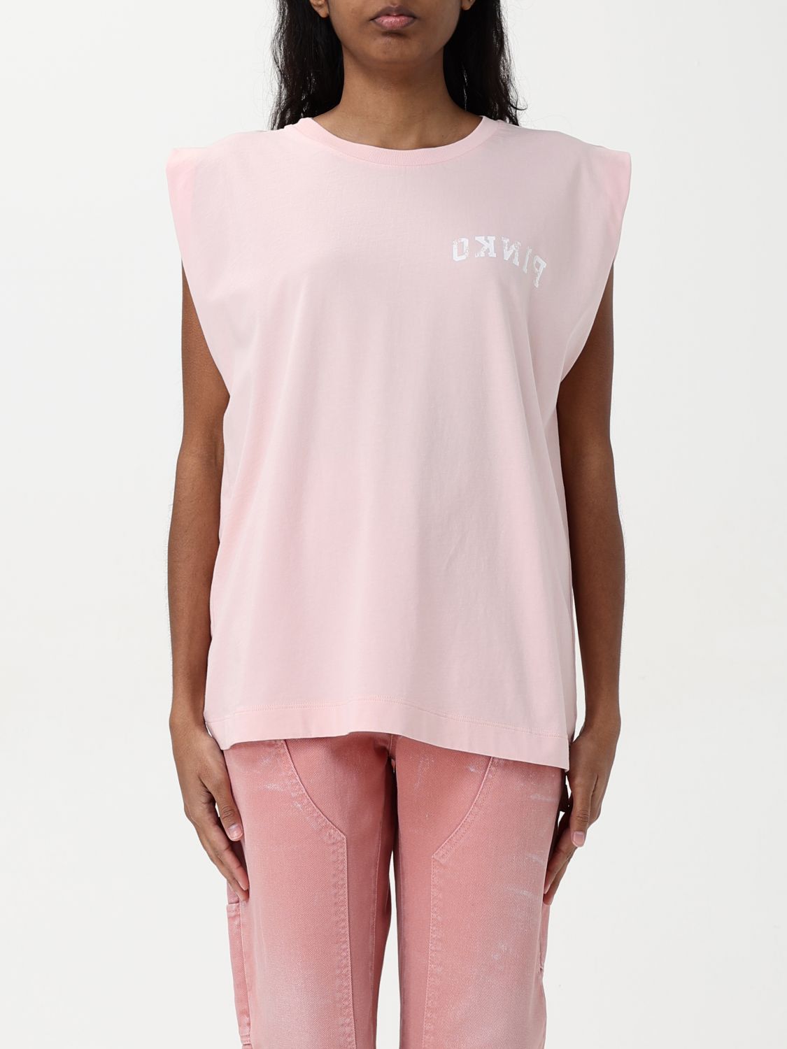 Shop Pinko T-shirt Woman Color Coral In Korall