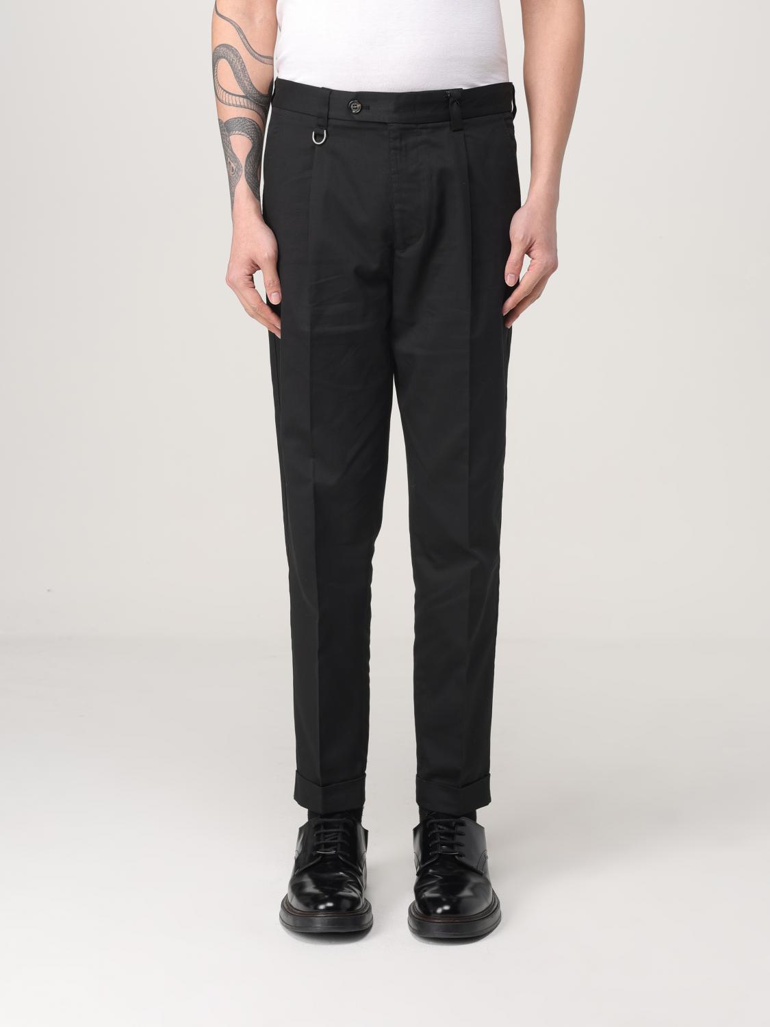 Paolo Pecora Relaxed Fit Chinos With Ankle Cuffs In Black