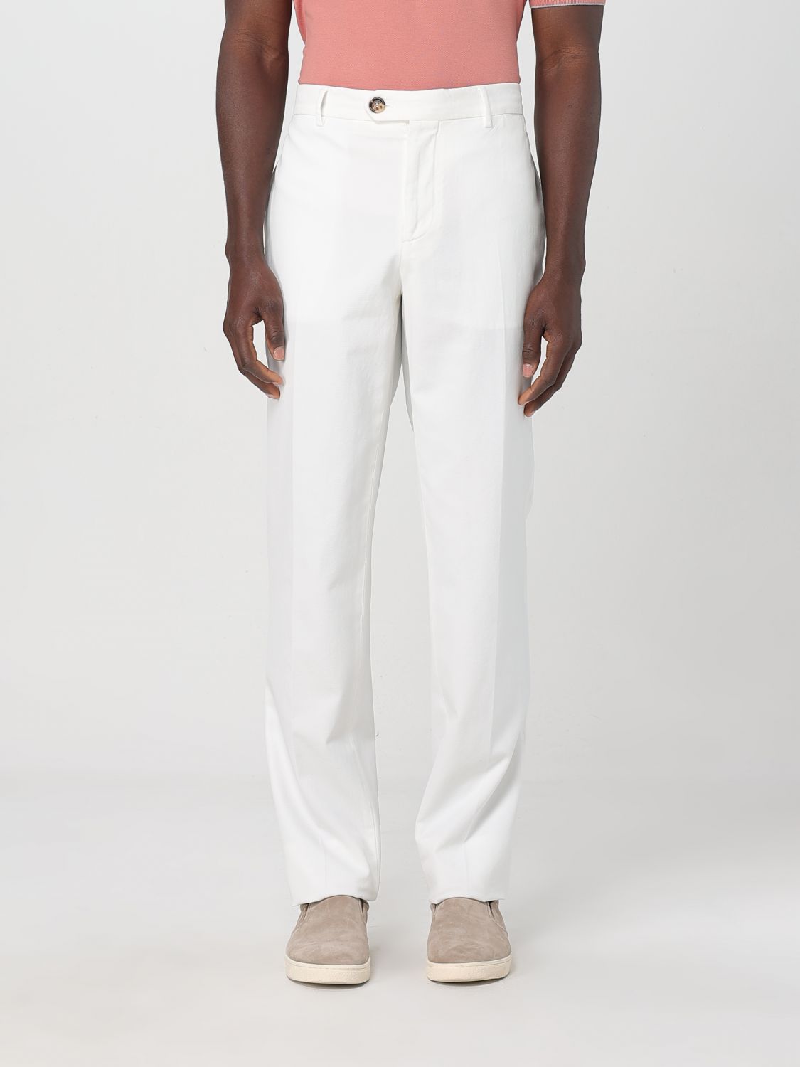 Brunello Cucinelli Straight-leg Corduroy Tailored Pants In White