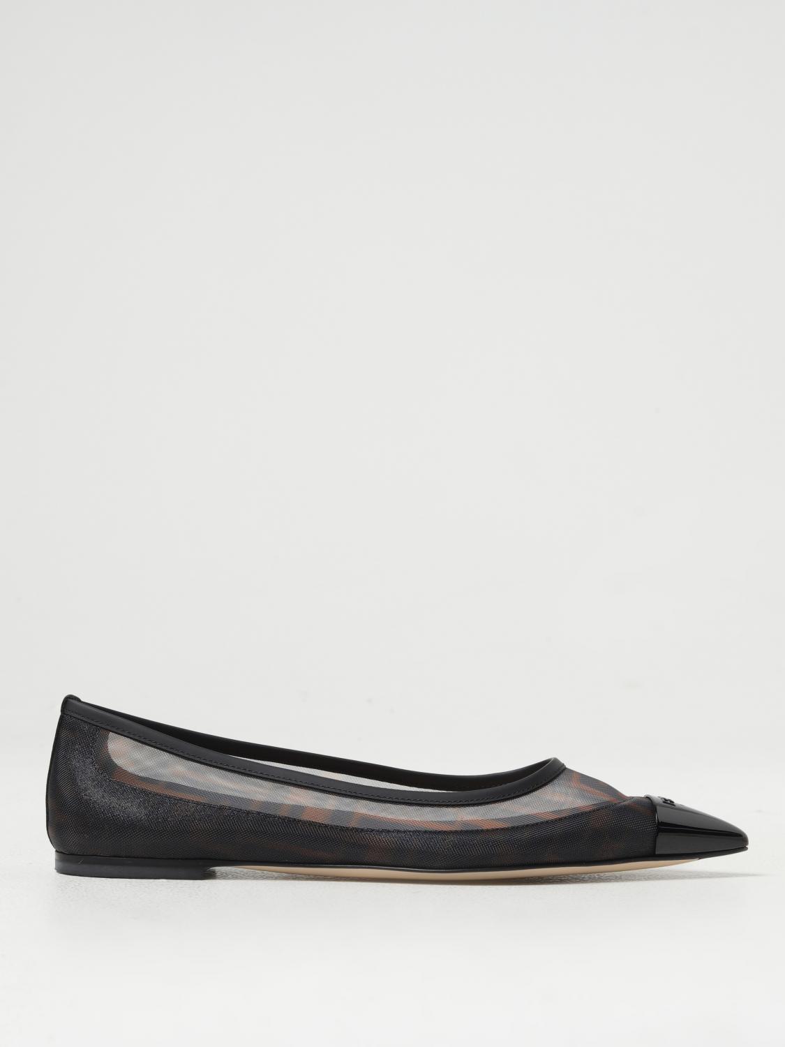 Shop Fendi Ballet Flats Woman Color Brown