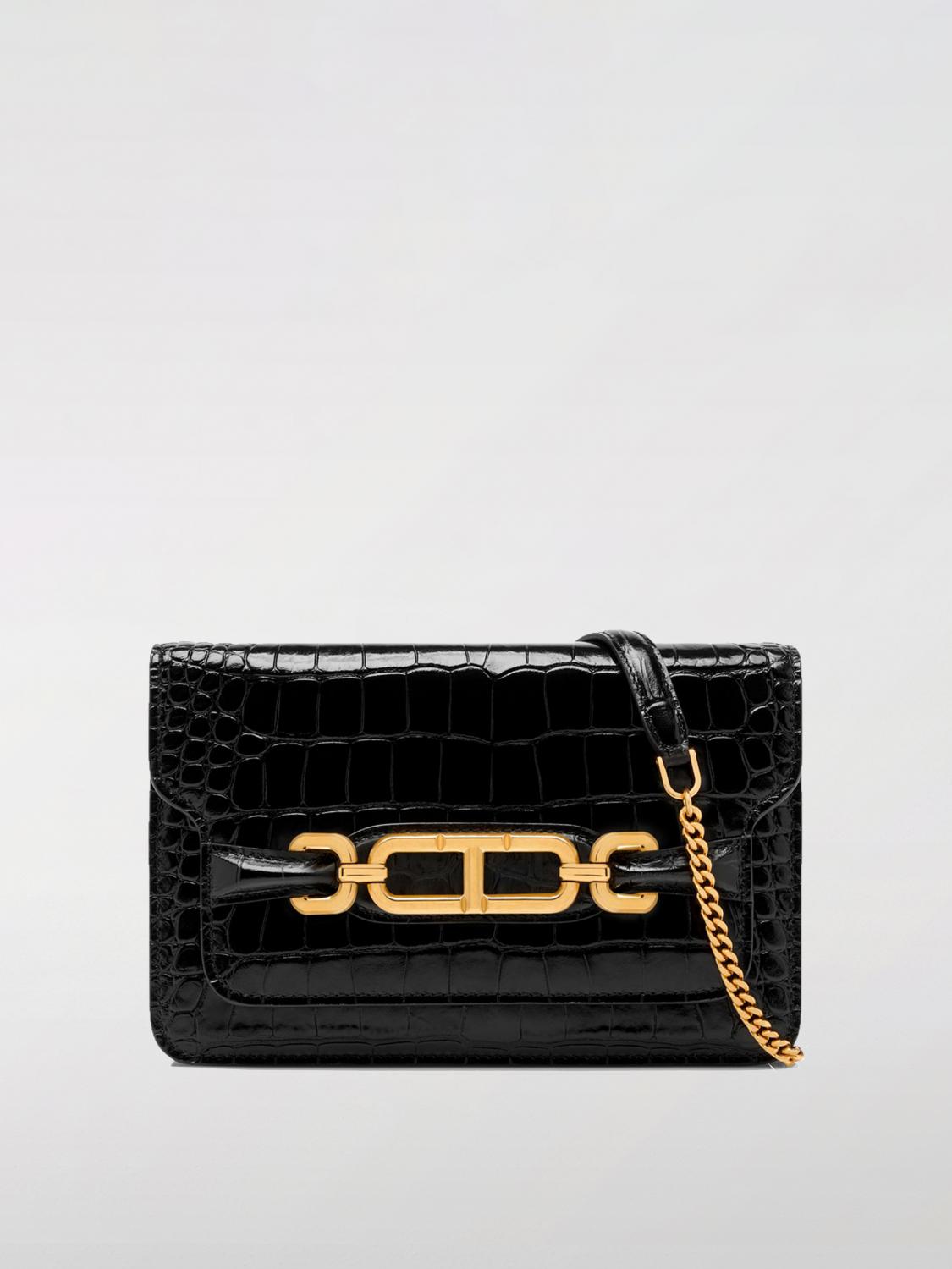 Tom Ford Whitney Small Crocodile Printed Shoulder Bag In Black
