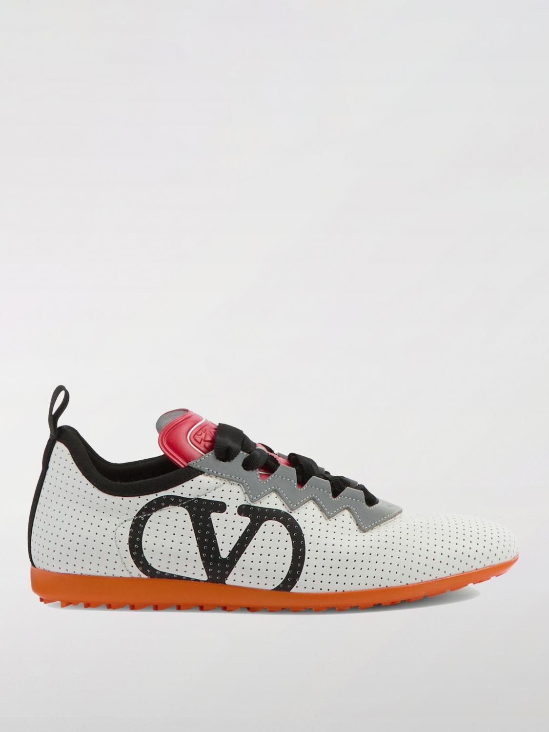 Valentino Chromathon Low-top Sneakers In Perforated Leather In White