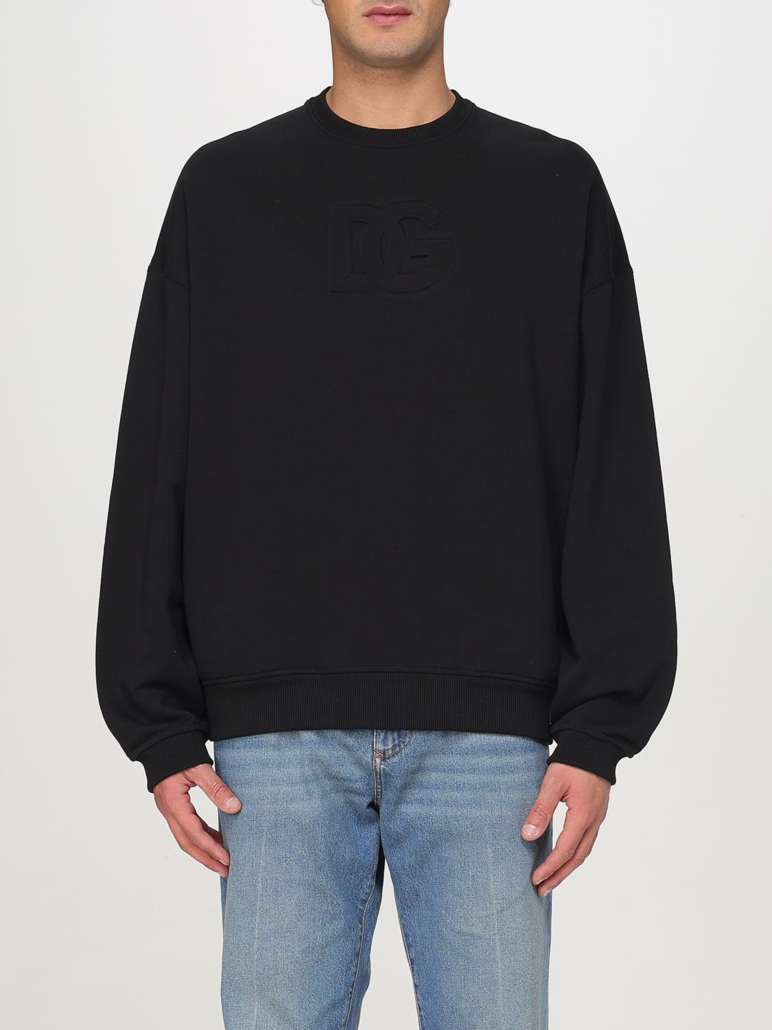 Dolce & Gabbana Logo Embossed Jersey Sweatshirt In Black