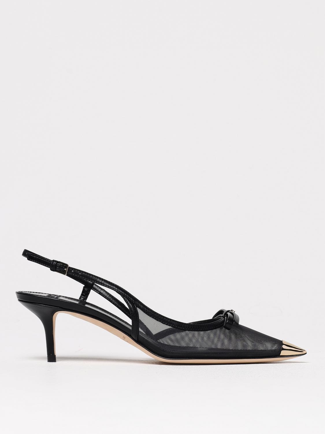 Elisabetta Franchi Black Bow Slingback Heels In Black