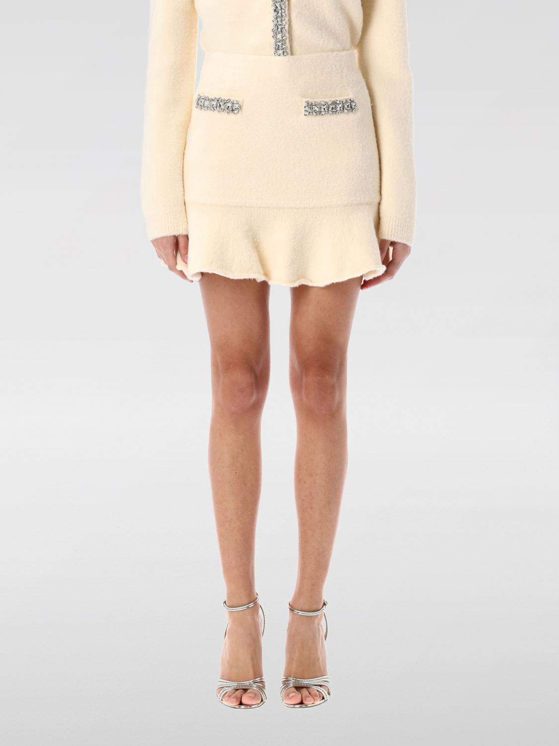 Self-portrait Crystal-embellished Mini Skirt In Nude