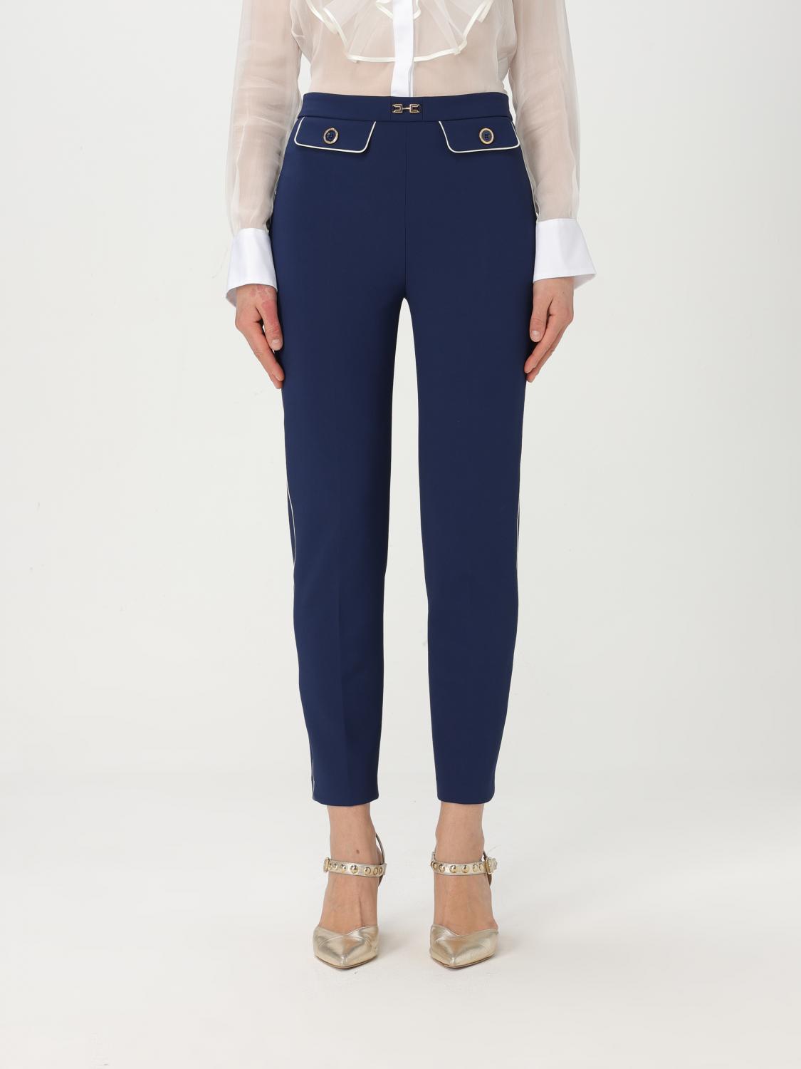 Elisabetta Franchi Pants Woman Color Blue In Blue