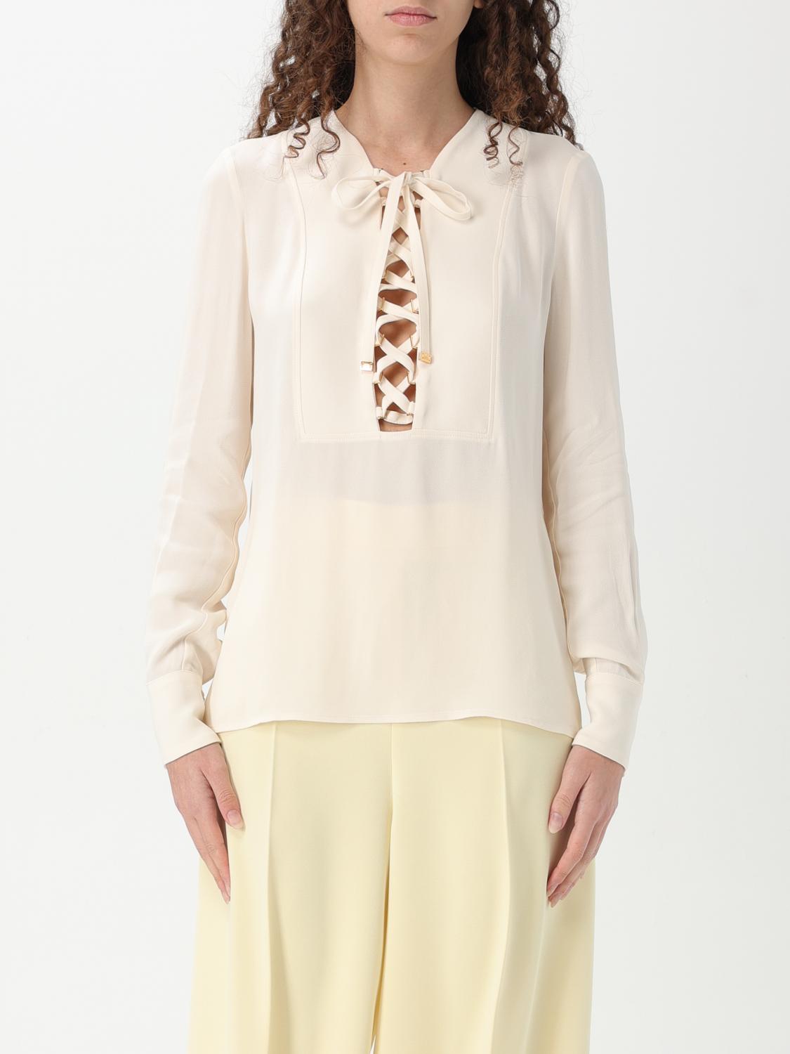 Elisabetta Franchi White Lace-up Blouse In White