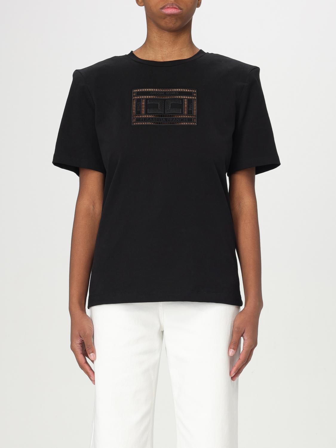 Elisabetta Franchi T-shirt Woman Color Black In Black
