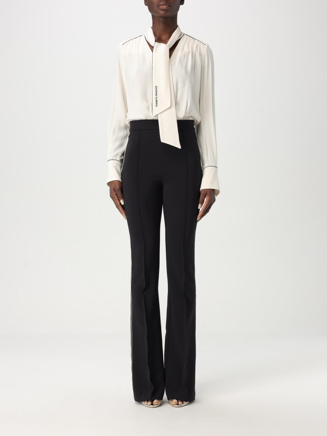 Elisabetta Franchi Woman Jumpsuit Black Size 4 Viscose In White