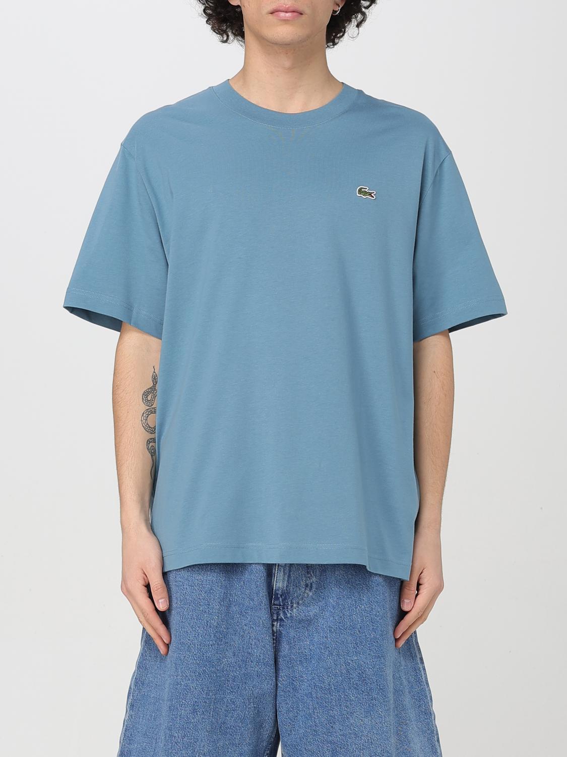 Lacoste Mens Crew Neck Pima Cotton Jersey T-shirt In Blue 1
