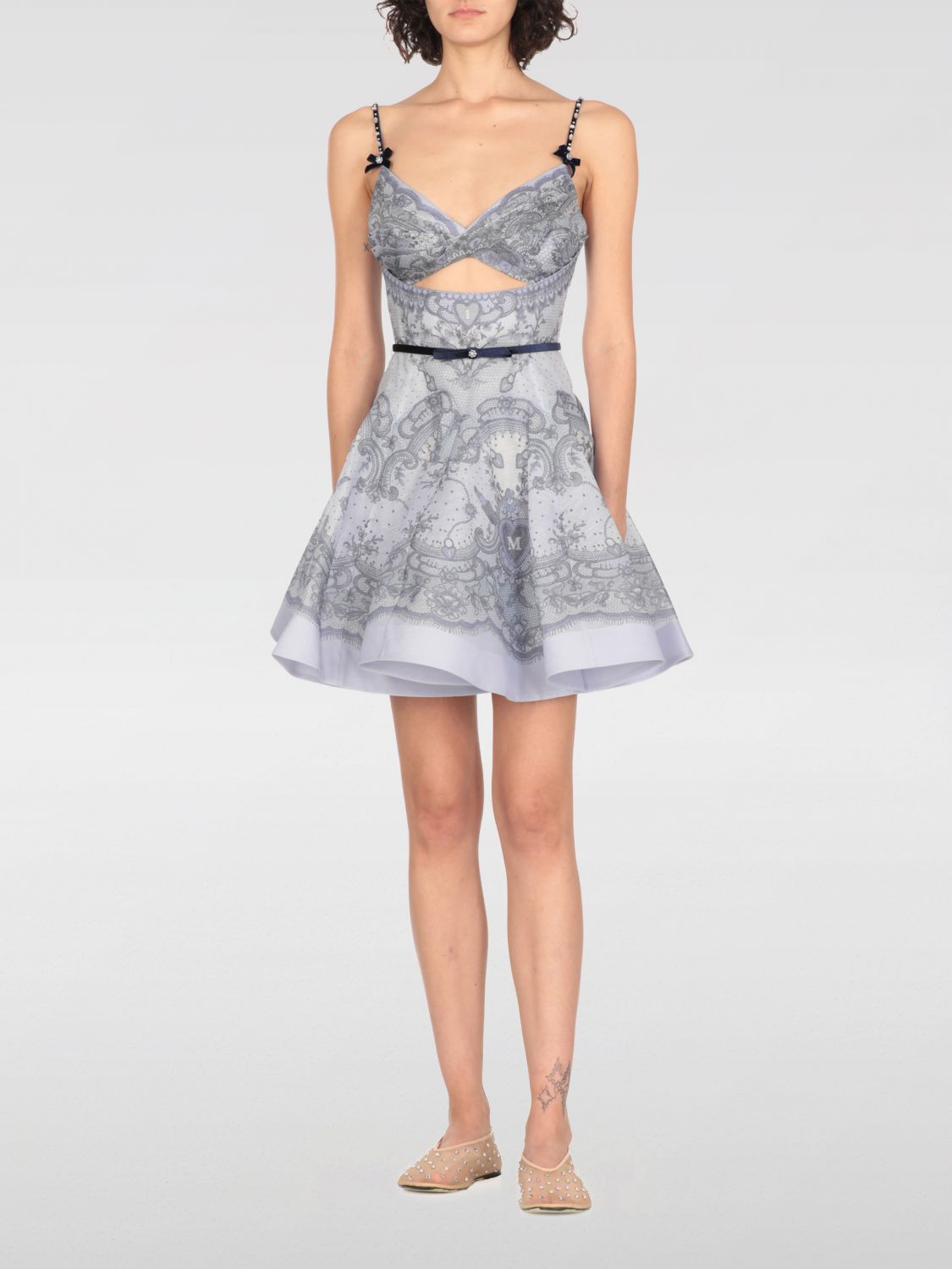 Shop Zimmermann Dress  Woman Color Gnawed Blue