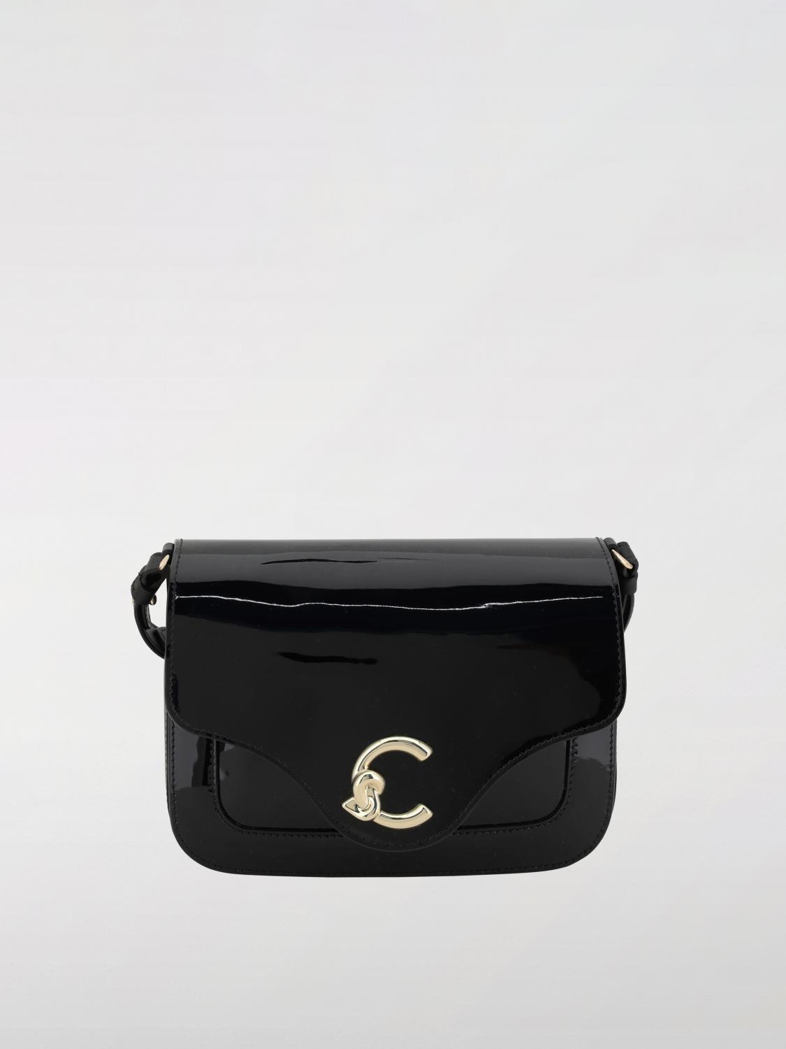 Coccinelle C-me Patent Shoulder Bag In Black