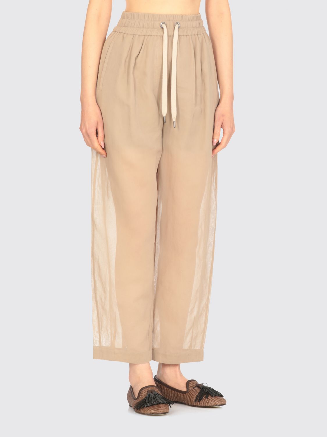 Brunello Cucinelli Pants Woman Color Beige
