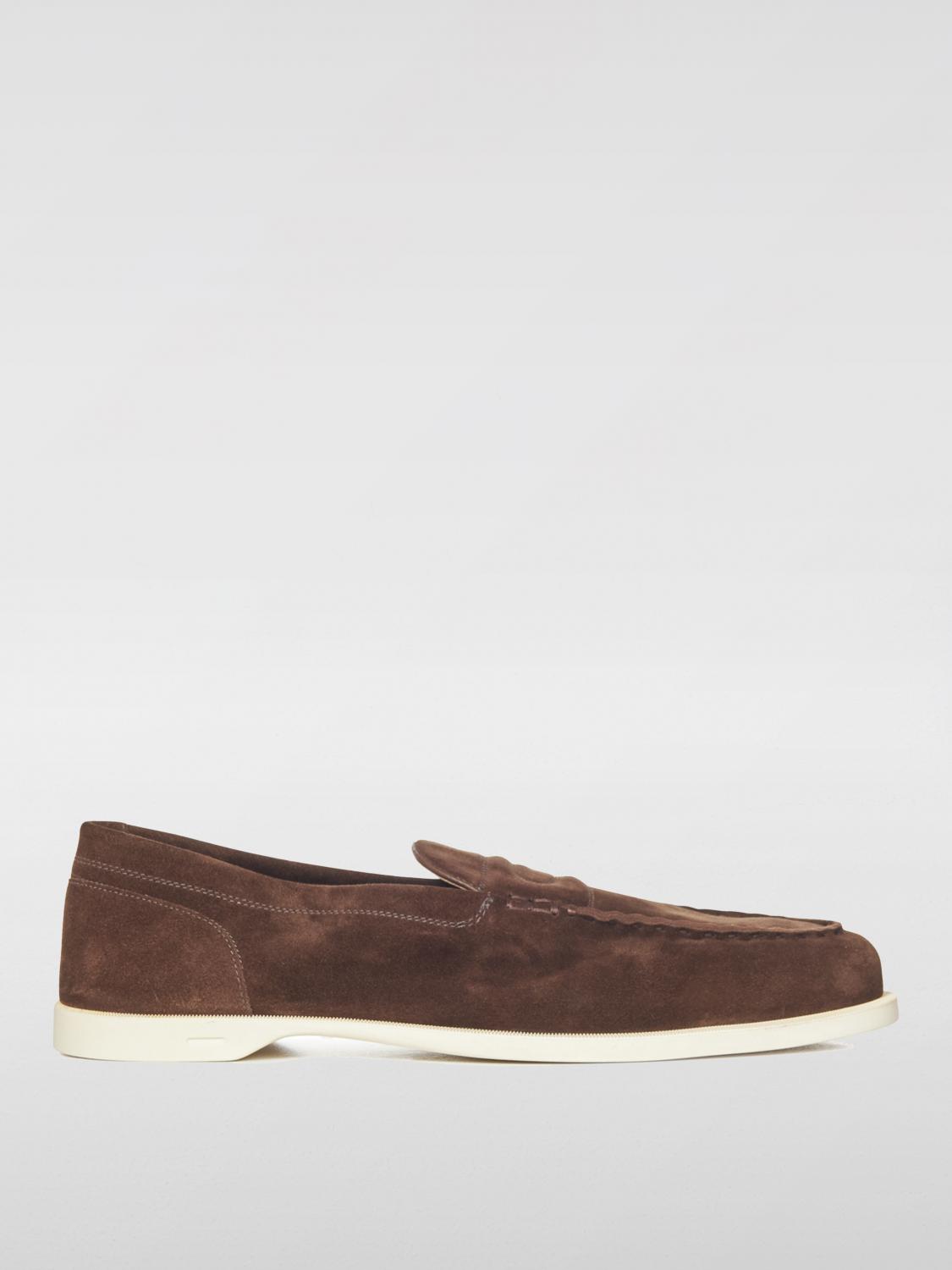 John Lobb Mud Suede Pace Loafers In Brown