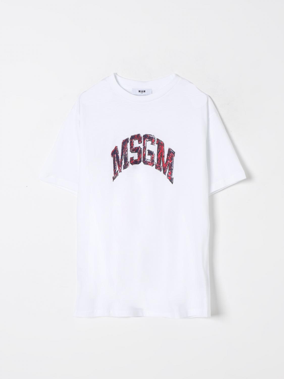Shop Msgm T-shirt Kids Kids Color White