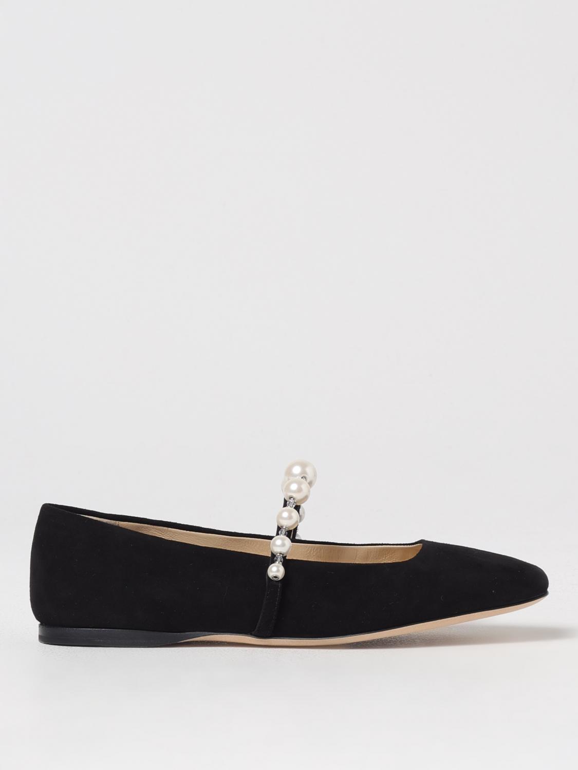 Jimmy Choo Ade Embellished Flat In Black