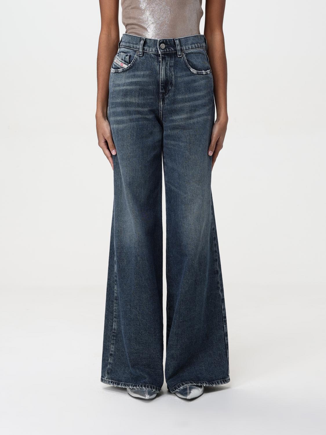 Diesel Jeans Woman Color Blue In Gray