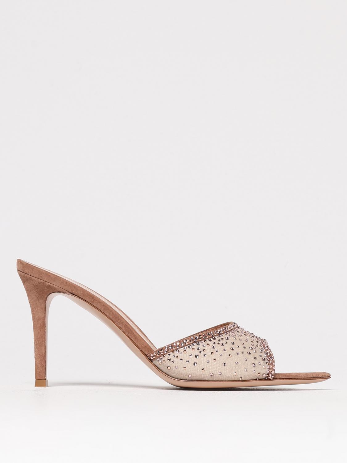 Gianvito Rossi Embellished Rania Mules 85 In Pink