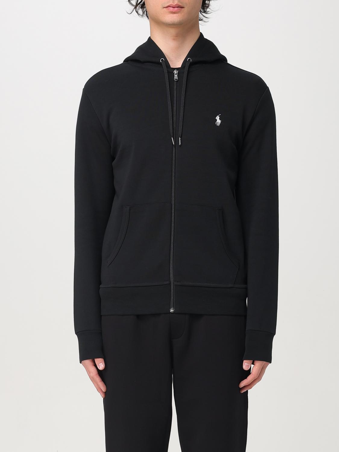 Polo Ralph Lauren Mens  Long-sleeved Double-knit Relaxed-fit Jersey Hoody In Black