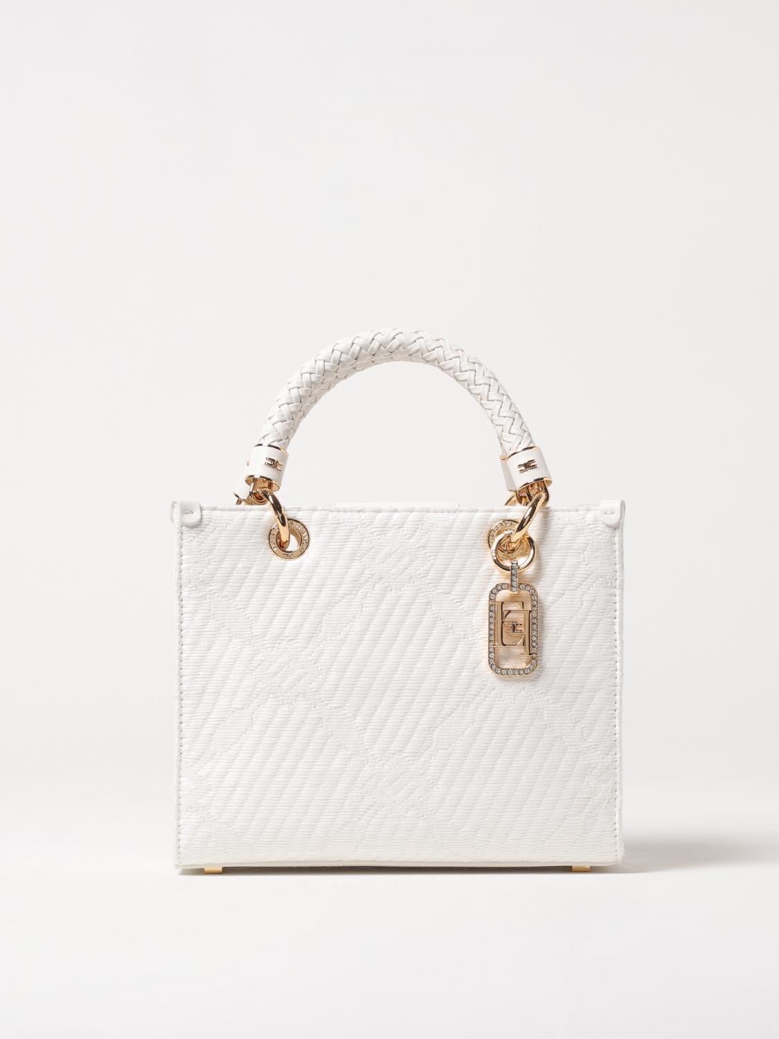 Shop Elisabetta Franchi Tote Bags Woman Color White