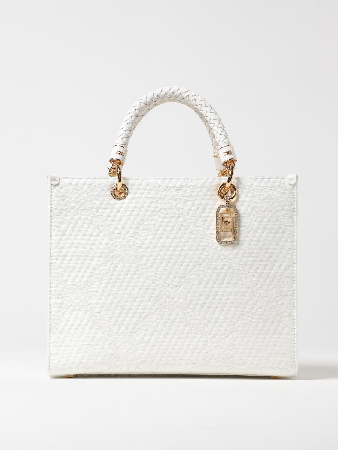 Shop Elisabetta Franchi Tote Bags Woman Color White