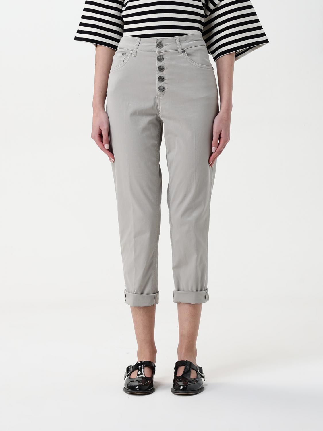 Dondup Pants Woman Color Grey In Grey