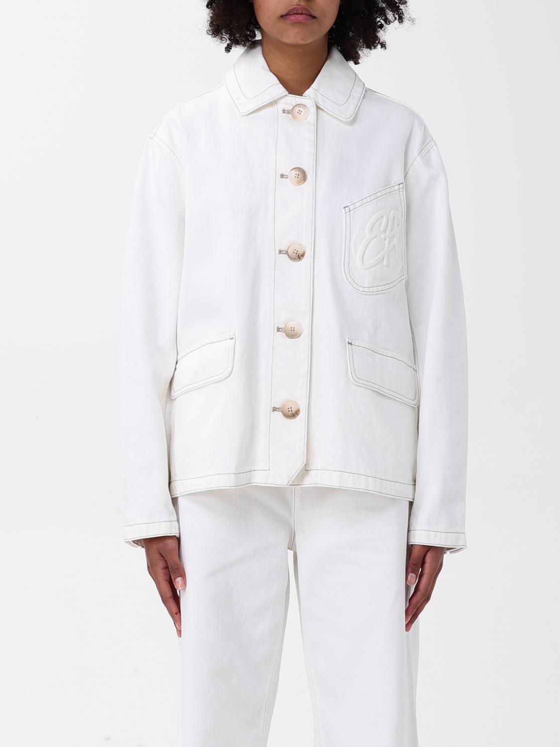 Emporio Armani Cotton Jacket With Collar And Pockets In White