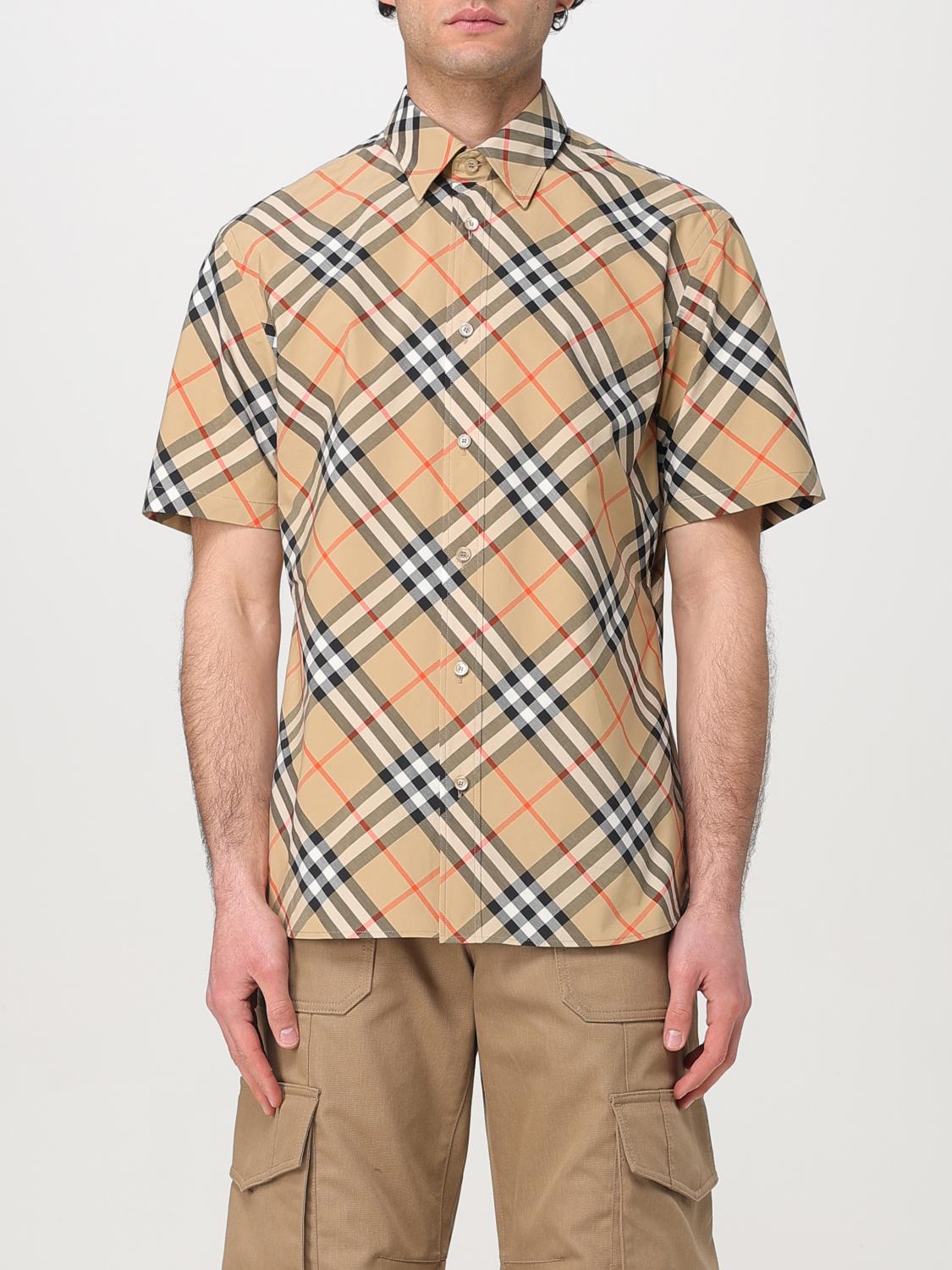 Shop Burberry Shirt Men Color Beige