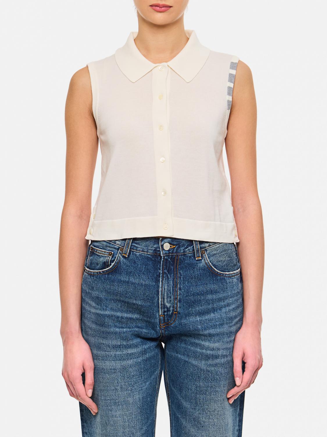 Thom Browne Sleeveless Jersey Shirt In Weiss