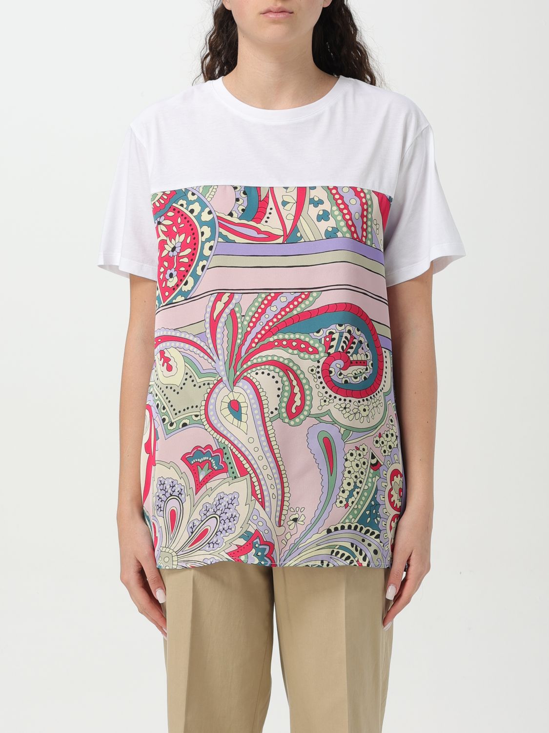 Liu •jo Cotton T-shirt In White With Print In White