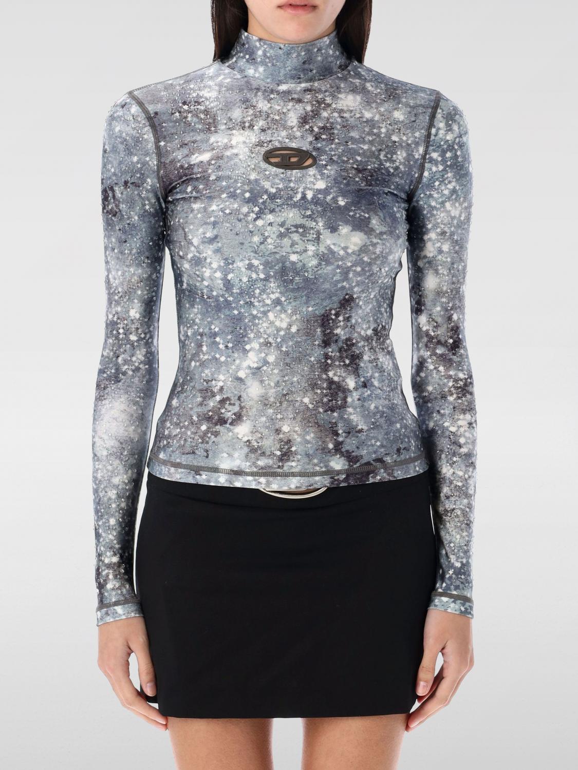 Diesel Nylon Blend Cozy Sweater In Grey