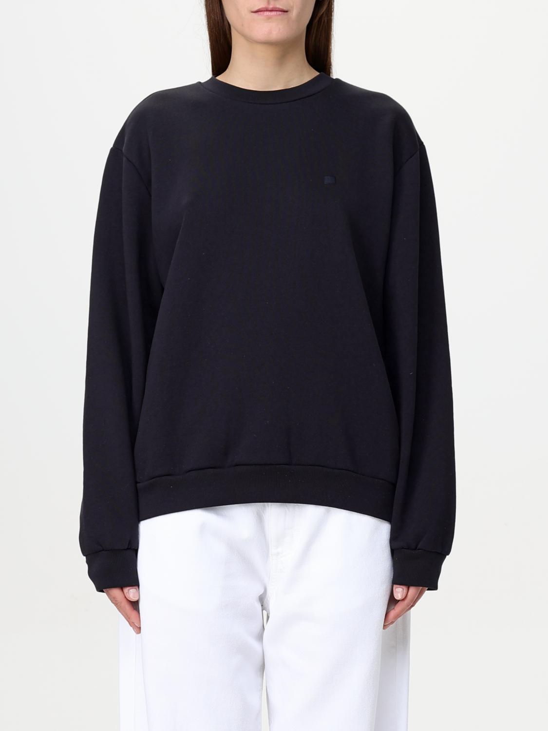Acne Studios Sweatshirt Logo Face Patch In Black