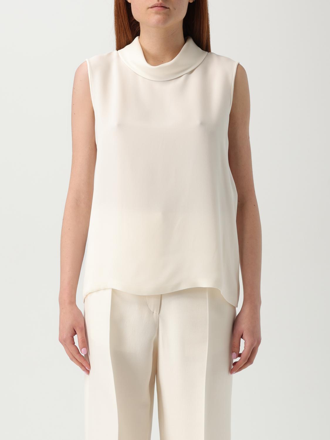 Valentino Draped Neckline Sleeveless Top