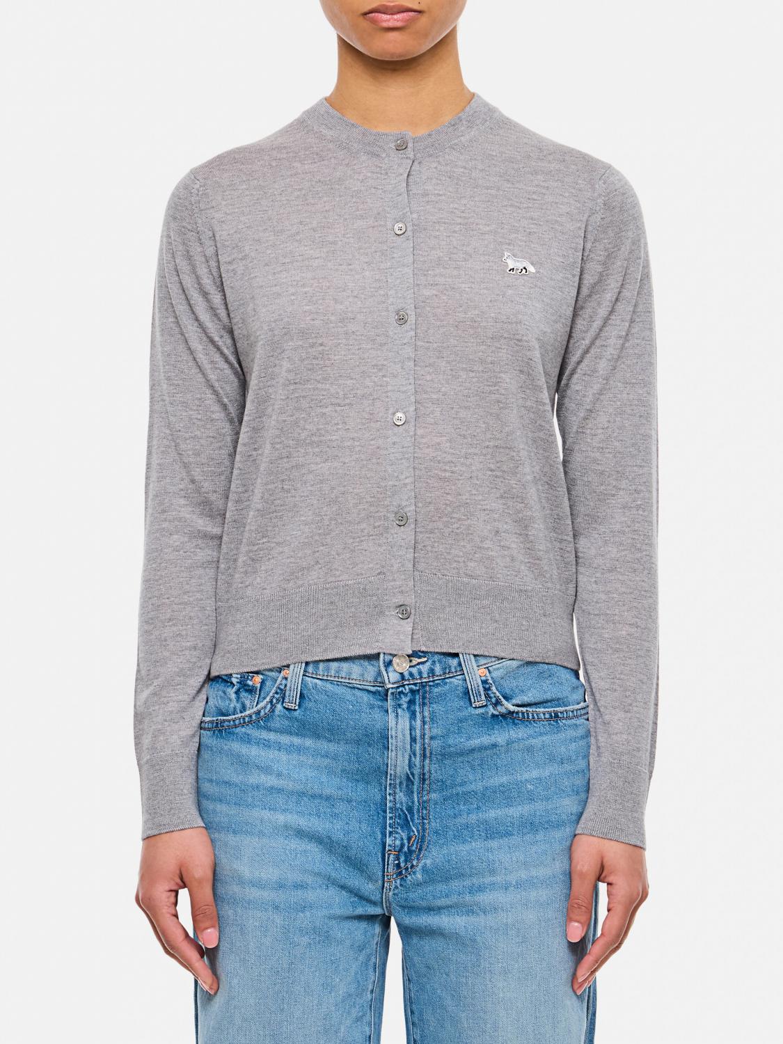 MAISON KITSUNÉ CARDIGAN MAISON KITSUNÉ WOMAN COLOR GREY G55402020