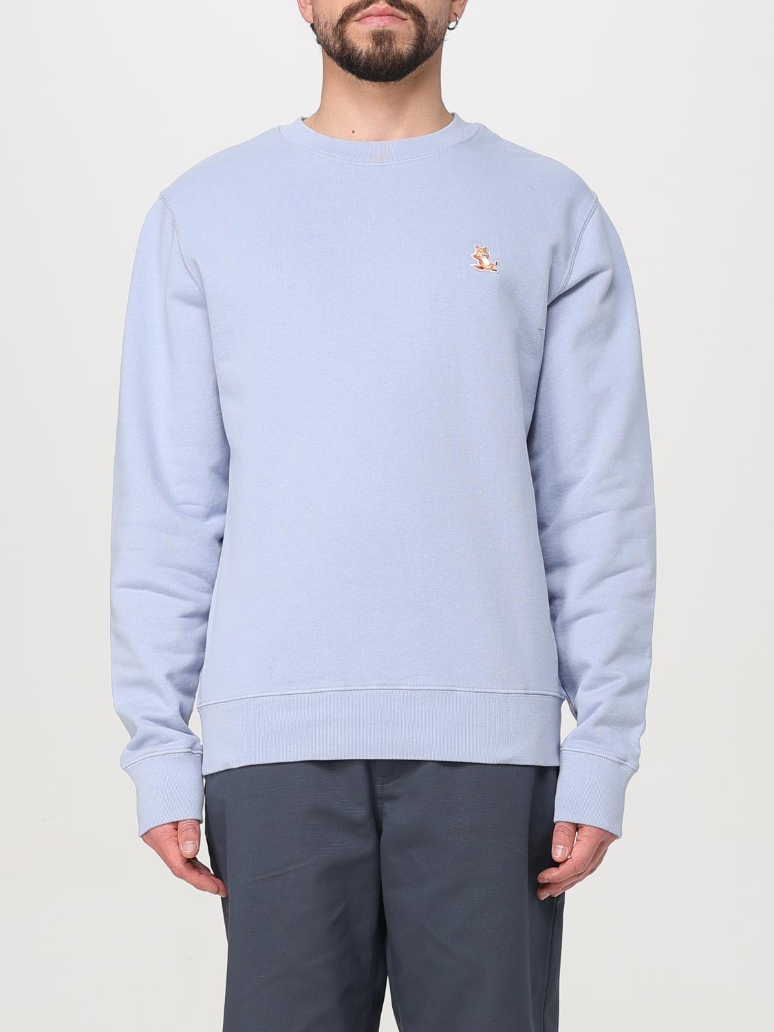 Shop Maison Kitsuné Sweatshirt Men Color Gnawed Blue