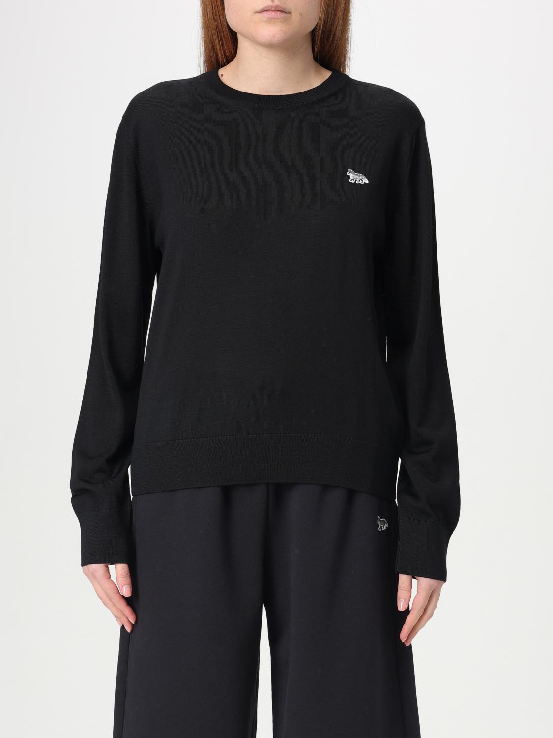 Maison Kitsuné Black Baby Fox Patch Regular Sweater In Schwarz