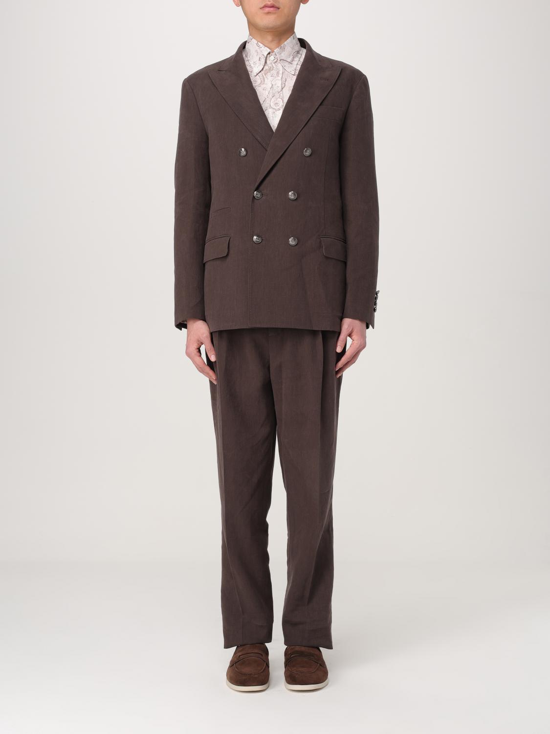 Brunello Cucinelli Long-sleeved Suit In Brown
