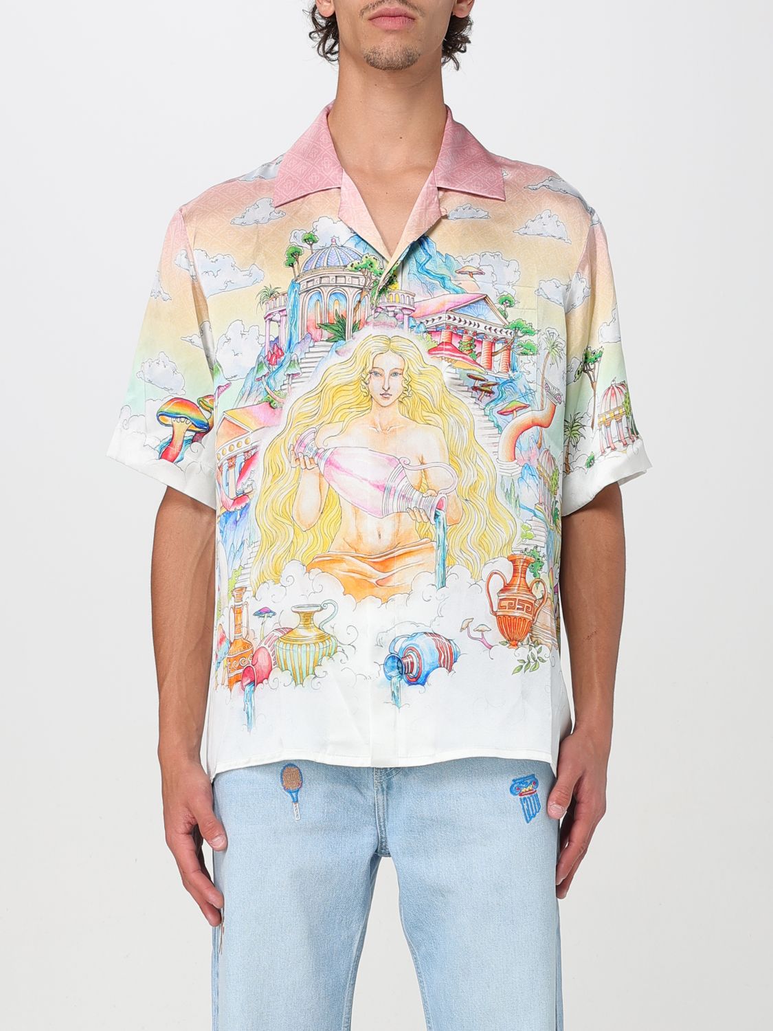 Casablanca Short Sleeve Shirt With Cuban Collar