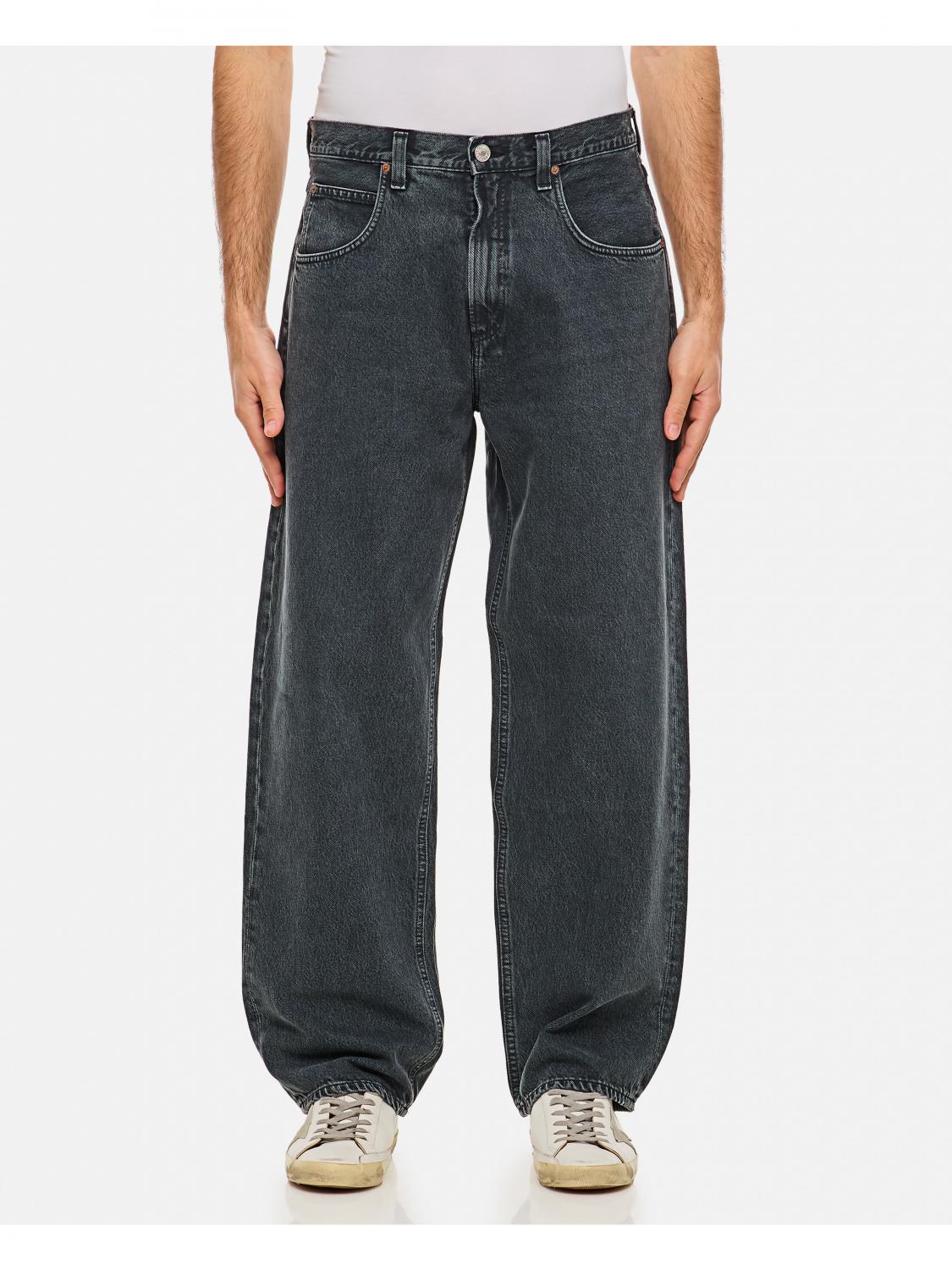 Agolde Faded Relaxed Wide-leg Fusion Jeans In Schwarz