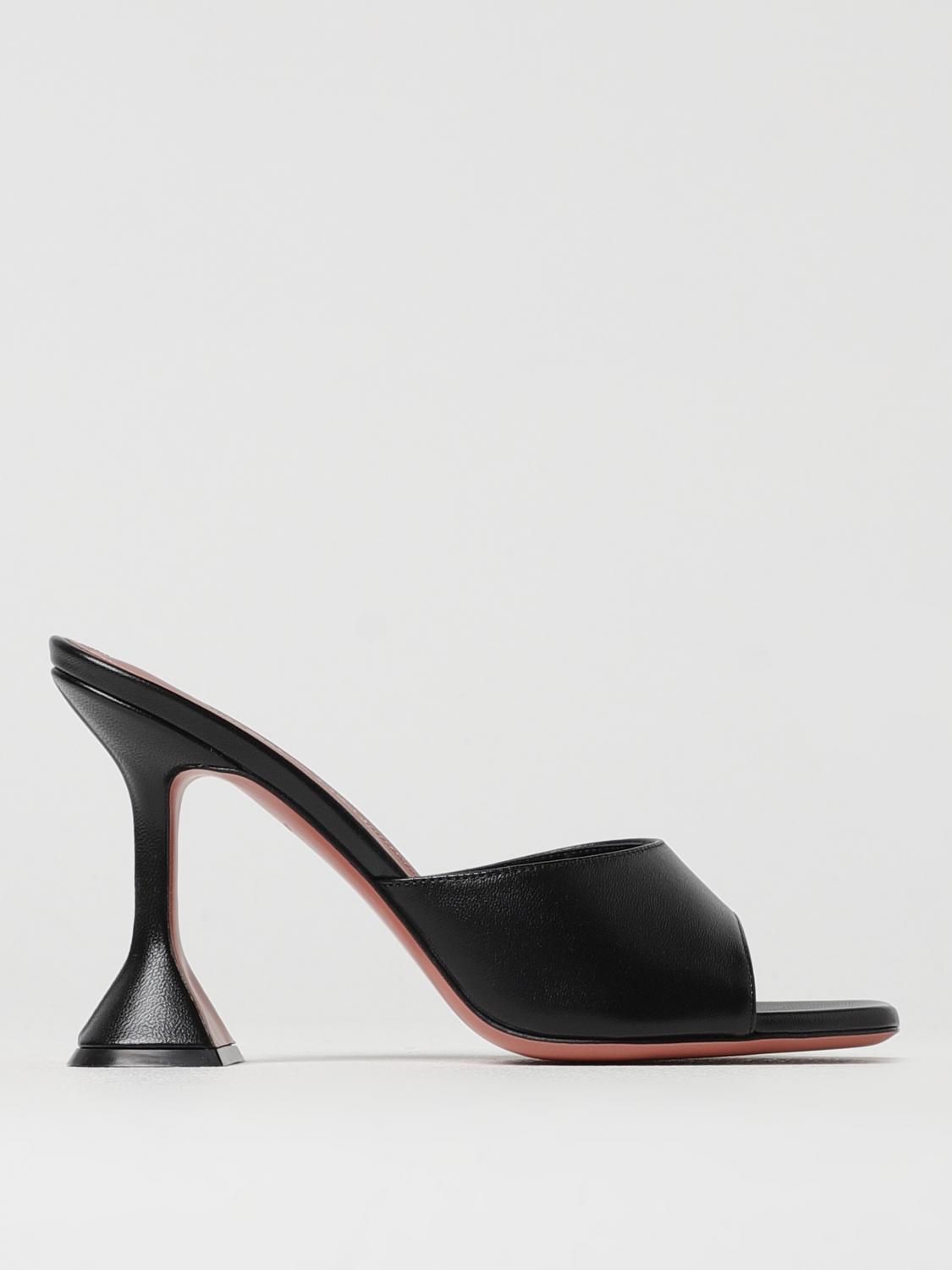 Shop Amina Muaddi Heeled Sandals Woman Color Black