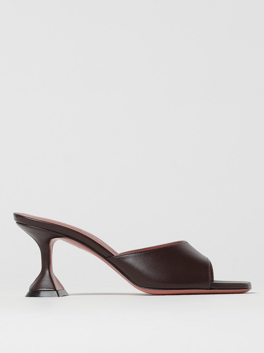 Amina Muaddi Lupita Open-toe Sculptural-heel Sandals In Brown