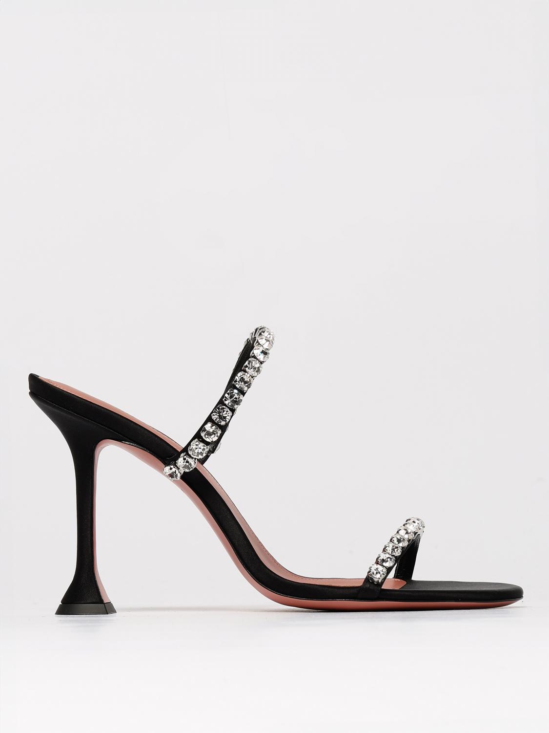 Shop Amina Muaddi Heeled Sandals Woman Color Black