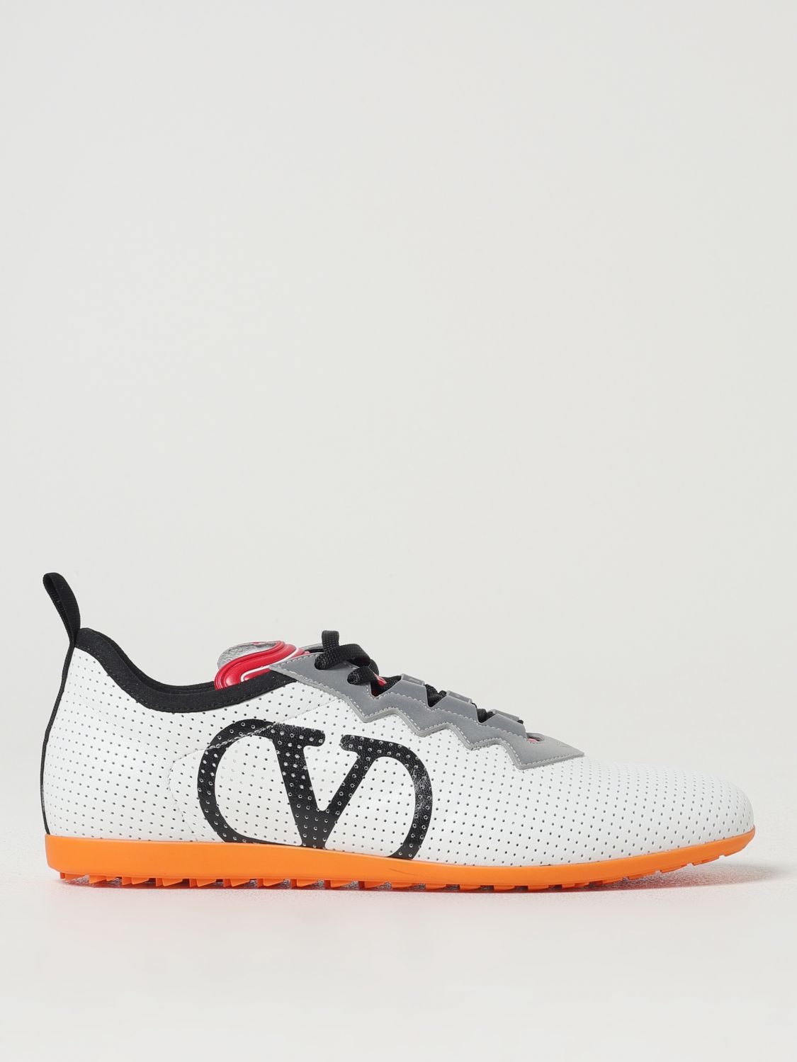 Valentino Garavani White Sneakers With Asymmetric Toe And Vlogo Detail On The Side In Tech Fabric Ma