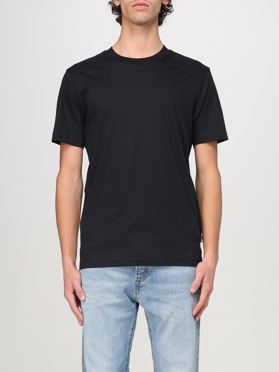 Hugo Boss Cotton-ripstop Regular-fit T-shirt With Plain Trims In Burgundy
