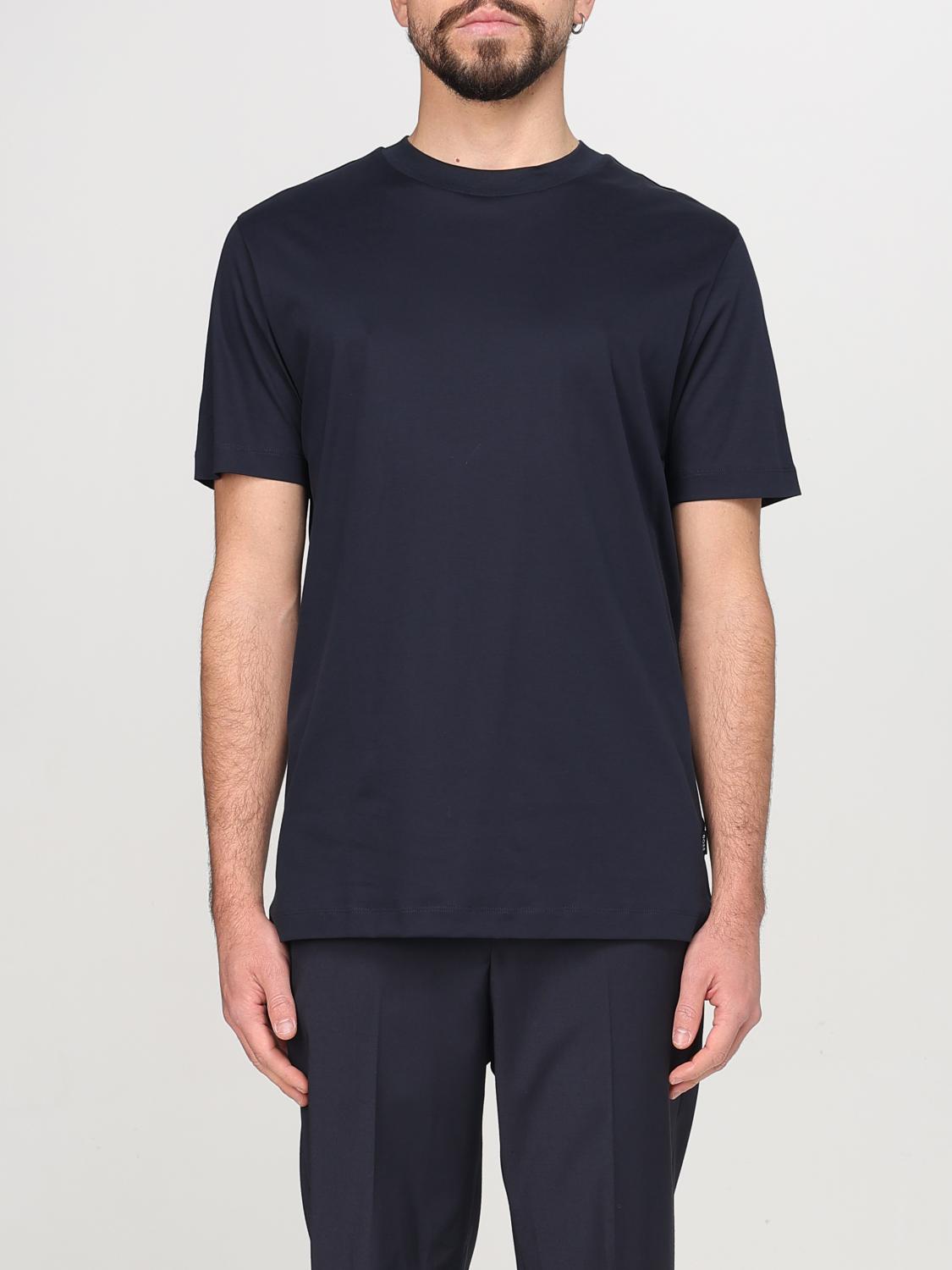 Hugo Boss Slim-fit Crewneck T-shirt In Blue